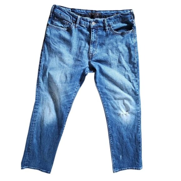 34 Heritage Jeans 38x32 Blue Charisma Comfort Rise Classic Relaxed Stretch - Picture 1 of 12